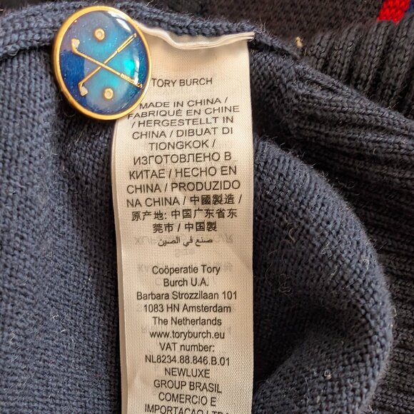 Merino Wool Multicolor Tory Burch Plaid Cardigan - Picture 7 of 8